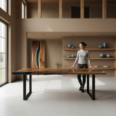 Rivier tafels Eettafel Ontwerptafel Moderne Zee Meubels 201x81 Epoxy