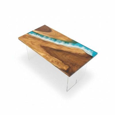 Tafels Eettafel Design Tafel Moderne Zee Rivier Meubels 161x81 Epoxy