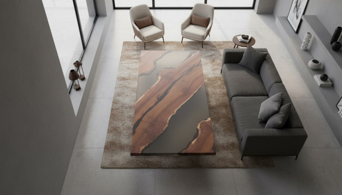 Eettafel River Table Echt Hout Riviertafel Massief Decoratie Epoxyhars Tafels