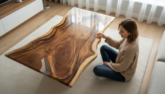 Epoxiharsen Eettafel River Table Echt hout Massief Tafels 200x90