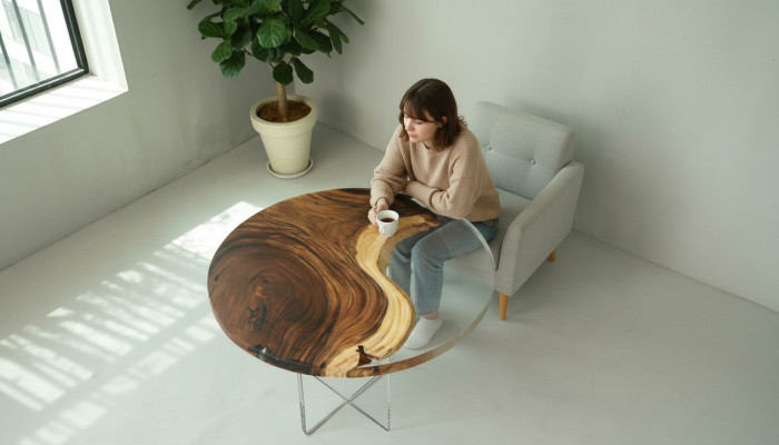 Ronde eettafel epoxyhars tafels vergadertafel conferentietafel