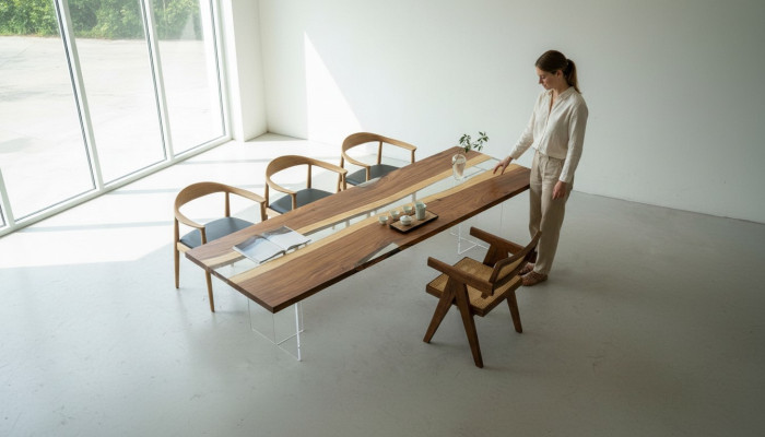 Esstisch River Table Massiv Tische 220x80 Flusstisch Meer Waterfall Eettafel River Table Massieve Tafels 220x80 Riviertafel Zee Waterval