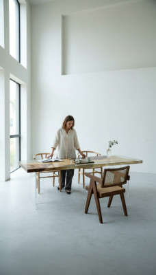 Luxe design tafel epoxyhars tafels eettafel 200x80 Massief houten meubels