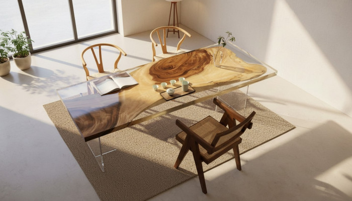 Epoxihars Eettafel Riviertafel Massief Tafels 200x90 Riviertafel Nieuw