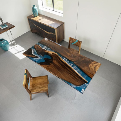 Esstisch River Table Tisch Holz Flusstisch 180x90 Massive Tische  Eettafel River Table Tafel Hout Riviertafel 180x90 Massieve Tafels