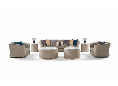Luxe meubel bankstel bank bank bekleding 421 zitsbank met 2 salontafels 5 stuks.