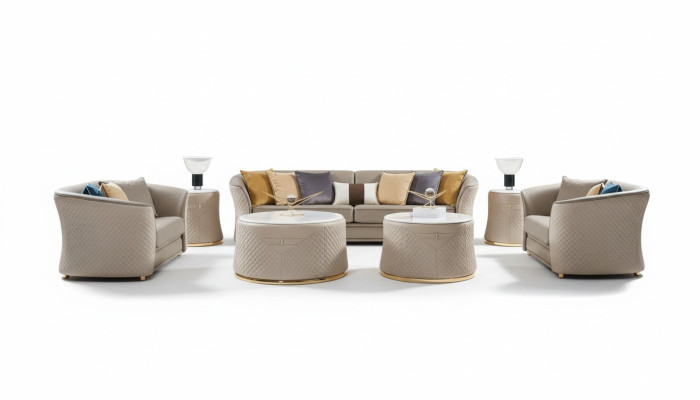 Sofa set 4-zits leren bank bank woonlandschap set ontwerp