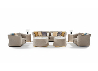 Sofa set 4-zits leren bank bank woonlandschap set ontwerp