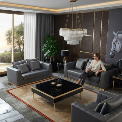 Luxe meubelbankstel bank bankstel 3 2 1 zitsbank met salontafel