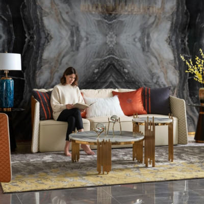 Driepersoons bank Bekleding Ontwerp Bank Moderne 3-zits Banken Woonkamer Meubels Banken