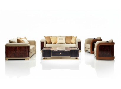 Luxe woonkamerset 5-delig. Set leren bank bank sofa.