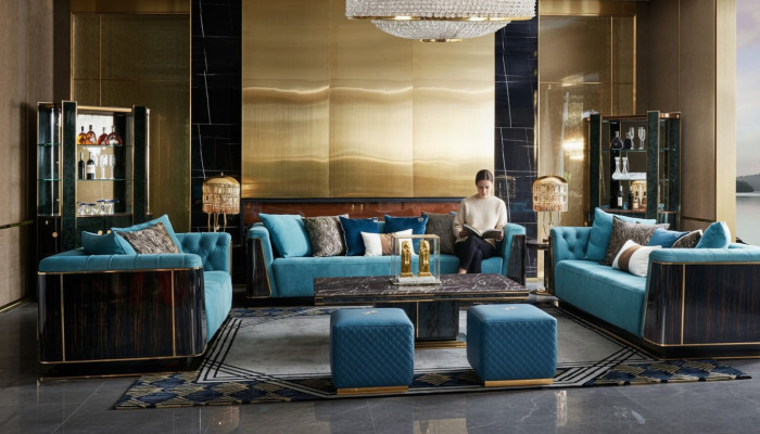 Luxe woonkamer meubels inclusief bankstel set salontafel ontwerper