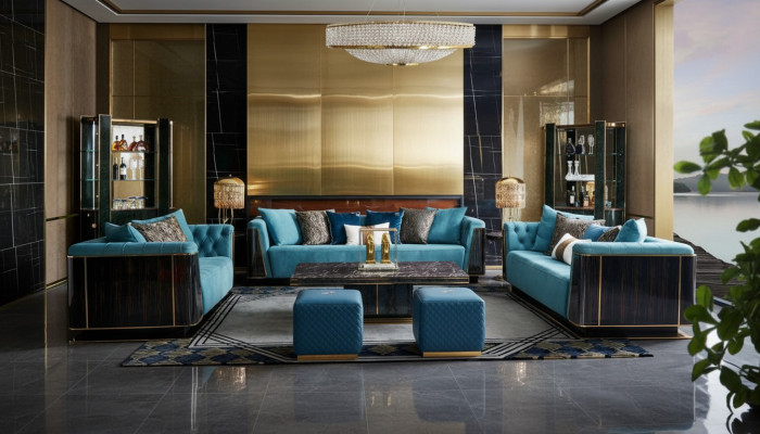 Luxe woonkamer meubels inclusief bankstel set salontafel ontwerper