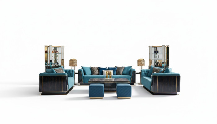 Luxe woonkamer meubels inclusief bankstel set salontafel ontwerper