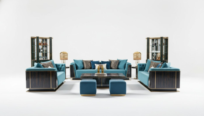 Driepersoons bank Bank gestoffeerde bank 3-zits textiel banken stof luxe meubels