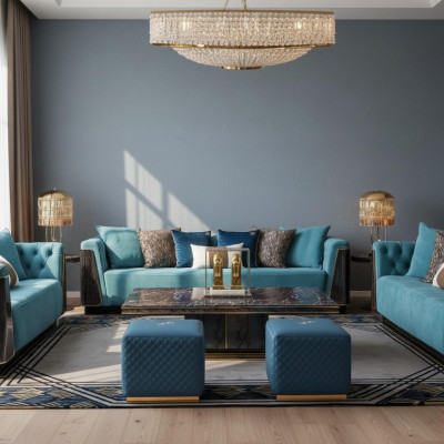 Grote xxl luxus bank bank bekleding zithoek 4-zitter banken Sofa's Stof Nieuw
