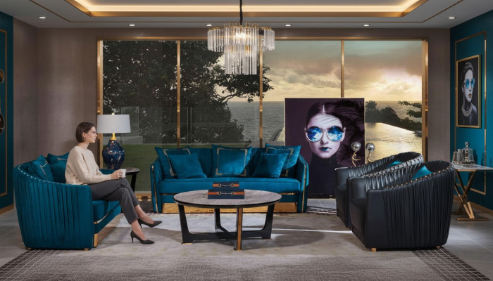 Sofagroep 5-delig set bank zitbank salontafel bank modern bankstellen leren bank