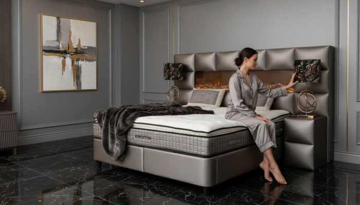 Bed 2x Nightstand 3-piece. Bedroom Set Design Modern Luxury Bed Frame