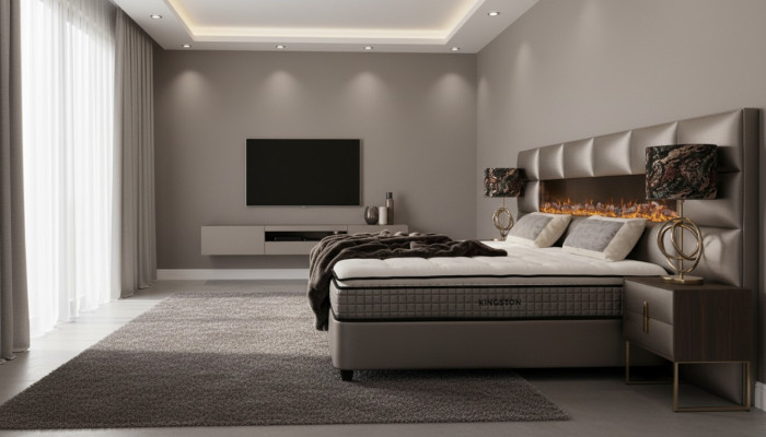 Bed 2x Nightstand 3-piece. Bedroom Set Design Modern Luxury Bed Frame