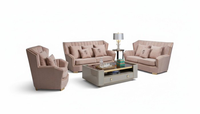 Luxe meubel sofa set bank bank bekleding 321 zits bank tafel banken
