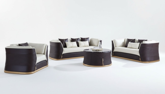 Bankstel 3-zits set design bank gestoffeerd banken modern luxe nieuw