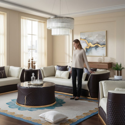 Driedelige design bankstel Stoffen 3-zitsbank Bankstellen Leren bankstellen Leren bankstellen