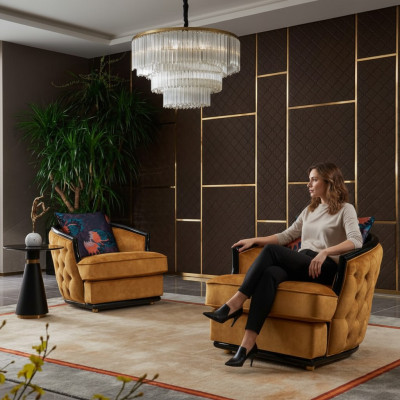 Ontwerp Fauteuil Stof Luxe Tv-bank 1-Zits Bank Ontspannen Lounge Club Bekleding