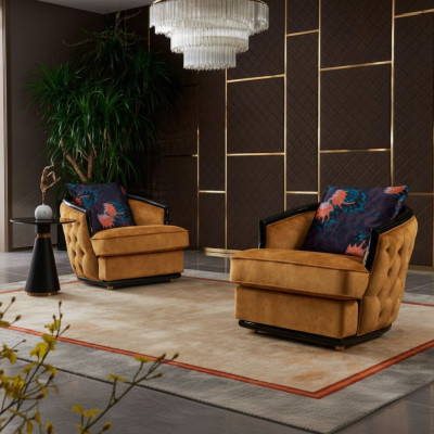 Ontwerp Fauteuil Stof Luxe Tv-bank 1-Zits Bank Ontspannen Lounge Club Bekleding
