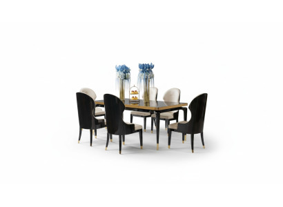 Complete eetkamerset tafel 6x armstoelen luxe eetgroep