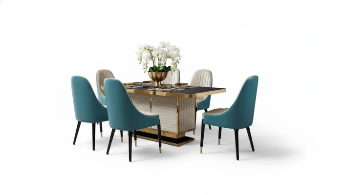Eettafel Ontwerp Tafel Roestvrij Staal Moderne Eetkamer Woonkamer Keuken