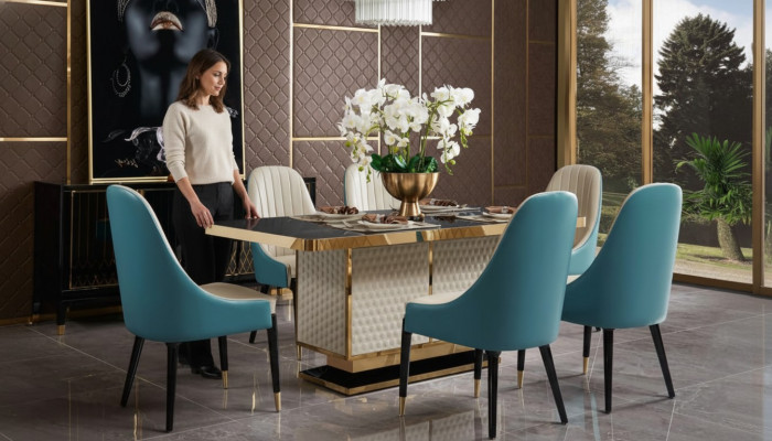 Eetkamer 1x stoel set zit echt stoelen gestoffeerde rugleuning ontwerper houten fauteuil nieuw