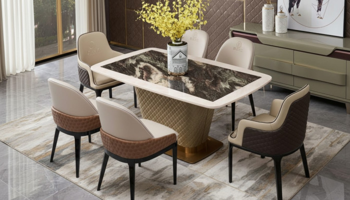 Complete eetkamer set tafel 4x armstoelen stoelen luxe eetgroep