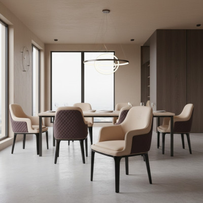 Stoelset Zitkussen Set Eetkamerstoelen Modern Lederen Hout