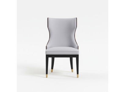 Eetkamer 1x Stoel Stoelen Bekleding Hout Modern Ontwerper Leuning Zitting Fauteuil