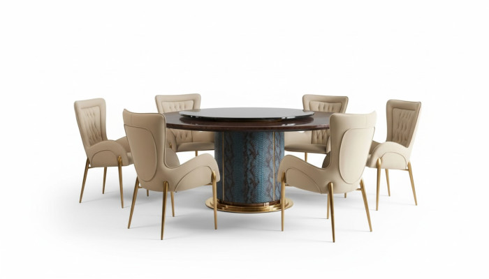 Croco eetkamertafel Ronde tafels Eettafel Hout Ontwerper Eetkamer