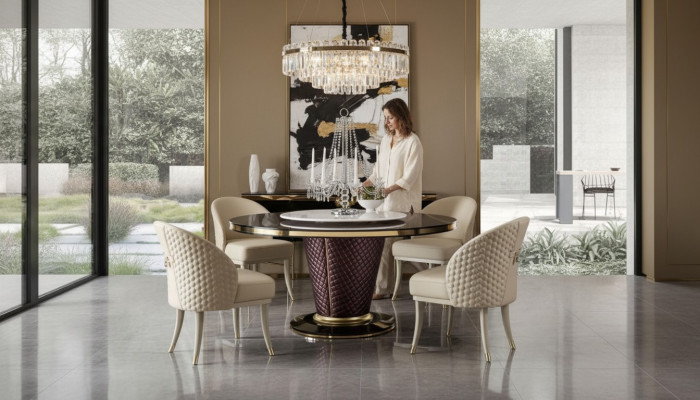 Ontwerp Eettafel Ronde Tafel 6 Stoelen Eetkamerset Garneerset Stoelgroep