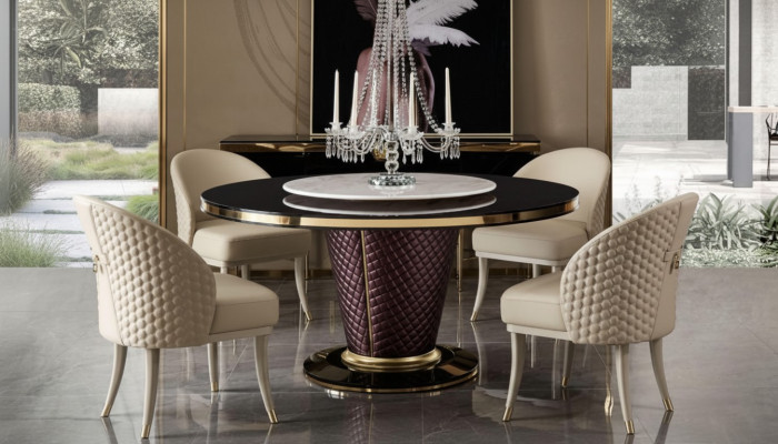 Ontwerp Eettafel Ronde Tafel 6 Stoelen Eetkamerset Garneerset Stoelgroep