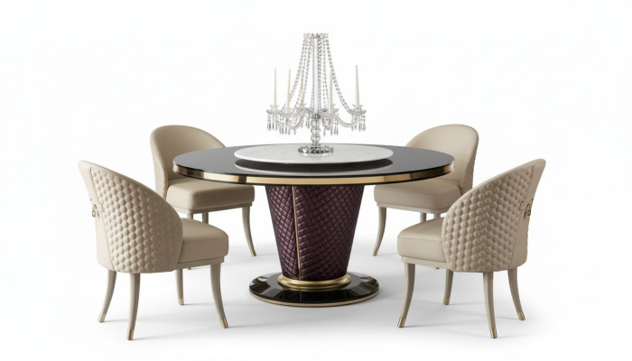 Ontwerp Eettafel Ronde Tafel 6 Stoelen Eetkamerset Garneerset Stoelgroep