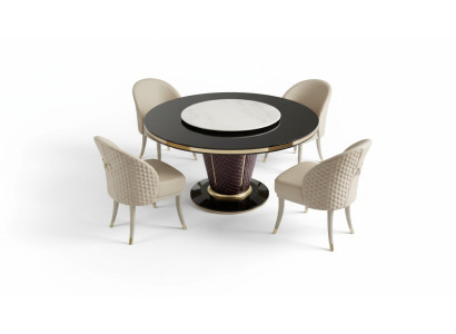 Ontwerp Ronde Tafel 4x Stoelen Eetkamer Zitkussens Ronde Tafels