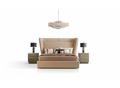Tweepersoons slaapkamer hotel huwelijk luxe bed 2x nachtkastje 3-delig set bedden.