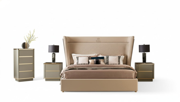 Slaapkamer Hotelbedden Dubbel bed design Houten stoffen bedden 180x200cm