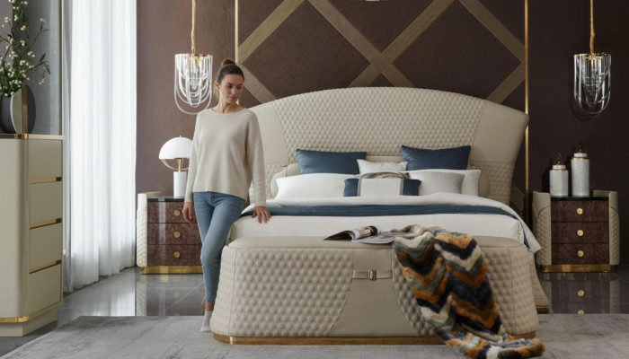 Ontwerp Leren Bed Luxe Gestoffeerde Bedden Tweepersoons Slaapkamer 180x200
