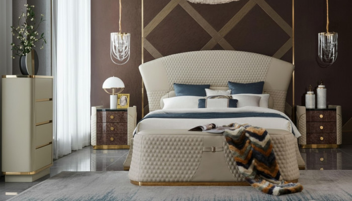 Ontwerp Leren Bed Luxe Gestoffeerde Bedden Tweepersoons Slaapkamer 180x200
