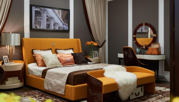 Slaapkamer 7-delige set Luxe meubelen Bed Kruk Spiegel Nachtkastje Bedframes.