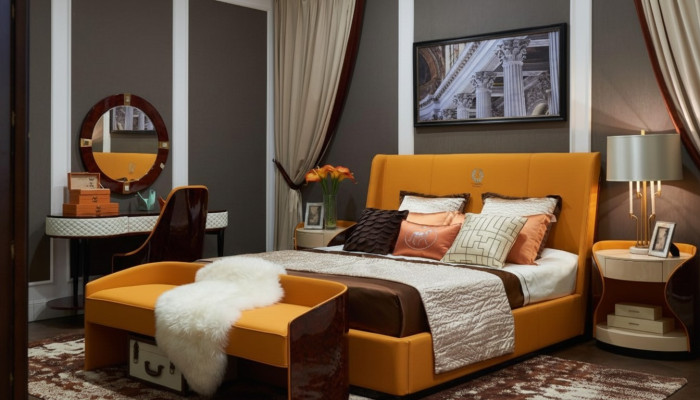 Luxe slaapkamer meubels Bed 2x Nachtkastje Set Bedden Hotelmeubilair 3-dlg. Wonen