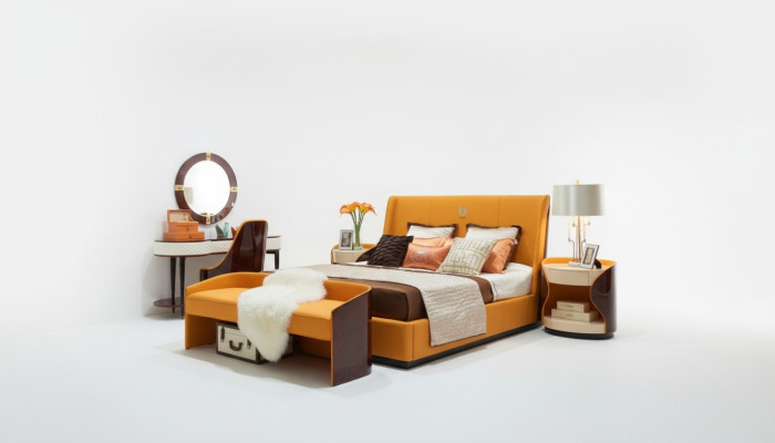 Luxe slaapkamer meubels Bed 2x Nachtkastje Set Bedden Hotelmeubilair 3-dlg. Wonen