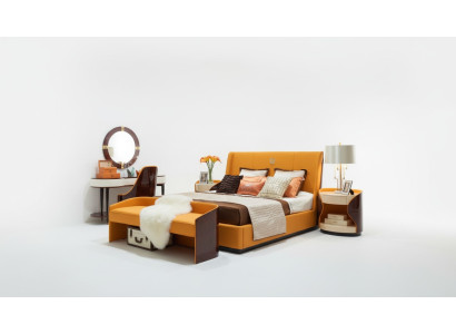 Luxe slaapkamer meubels Bed 2x Nachtkastje Set Bedden Hotelmeubilair 3-dlg. Wonen