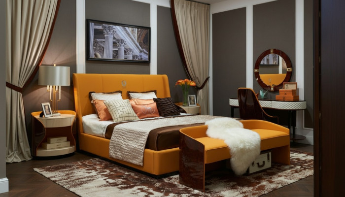 Luxe slaapkamer tweepersoonsbed bed 180x200cm leer Nieuwe hotelbedden