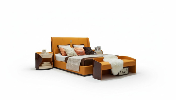 Luxe slaapkamer tweepersoonsbed bed 180x200cm leer Nieuwe hotelbedden