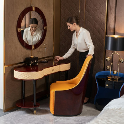 Kaptafel Spiegel Stoel Complete Set Commode Slaapkamer Modern